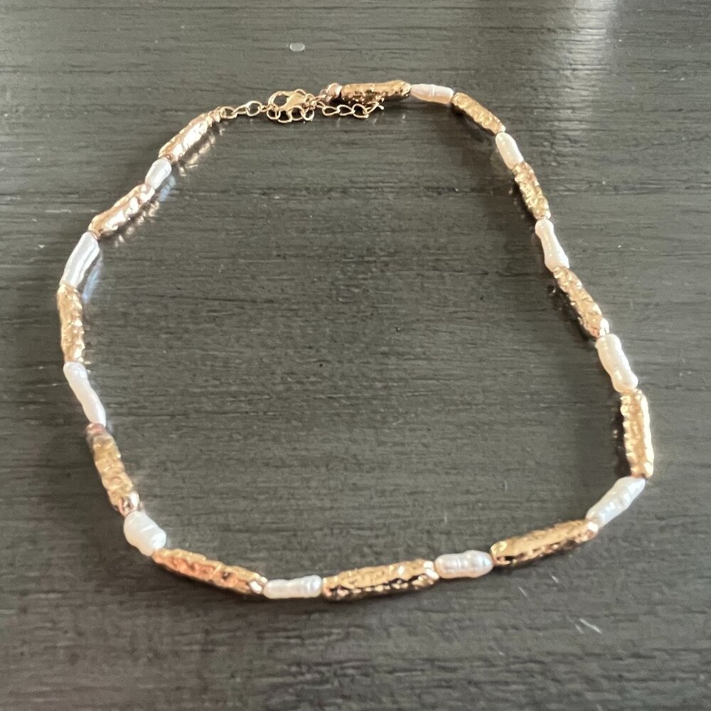 Express Gold-Tone & Pearl Beaded Necklace